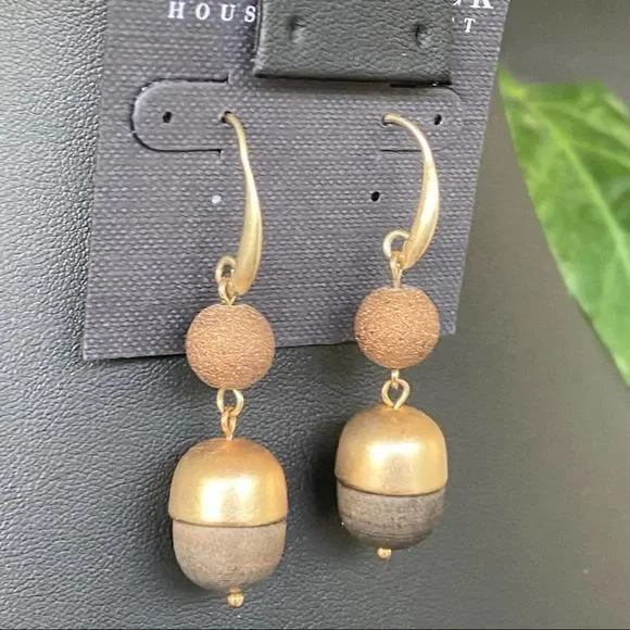 Gold  Brown White House / Black Market Earrings   $16 ea. or Bundle 3 for $25 - Picture 2 of 6